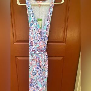 NWT Lilly Pulitzer Bellina Wrap Dress In Shell Me About It. Size large
